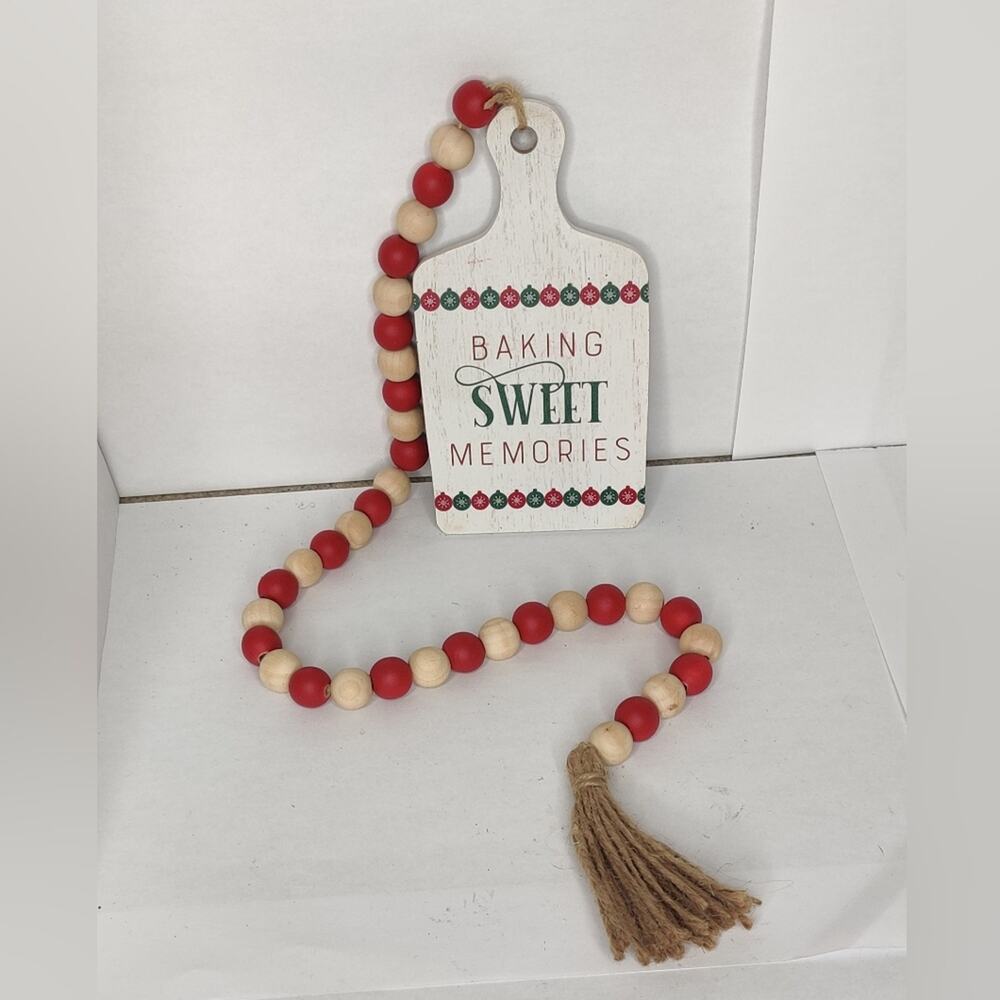 Gingerbread Tiered Tray Beads Garland Swag DecorBaking Sweet Memories Christmas - Picture 10 of 10